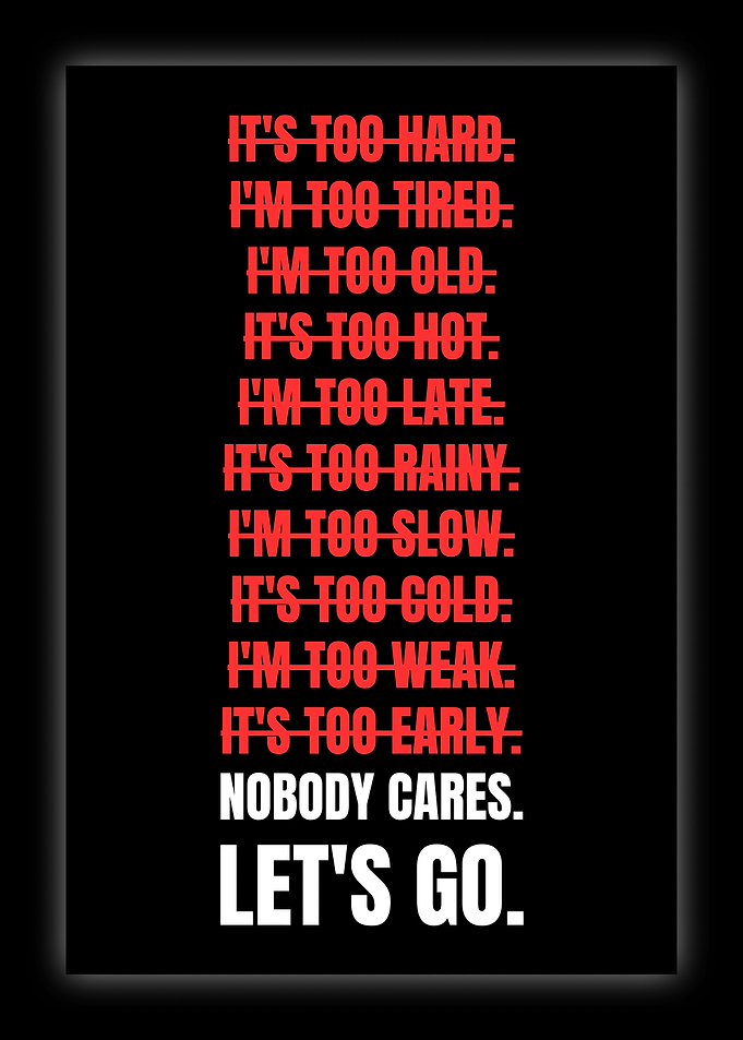 Inspirational No Excuses Motivational Poster