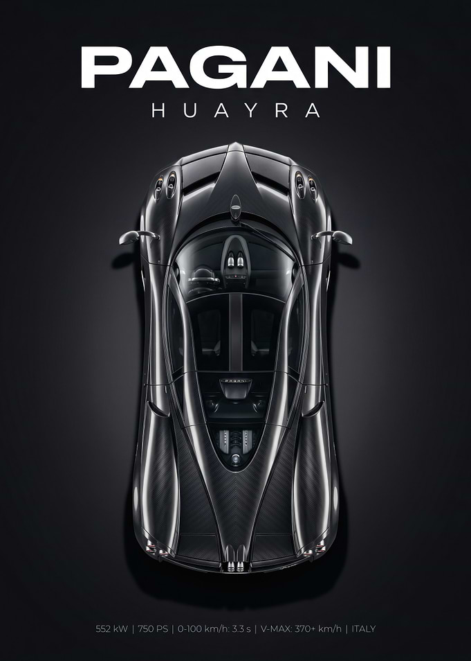 Pagani Huayra Top View Poster