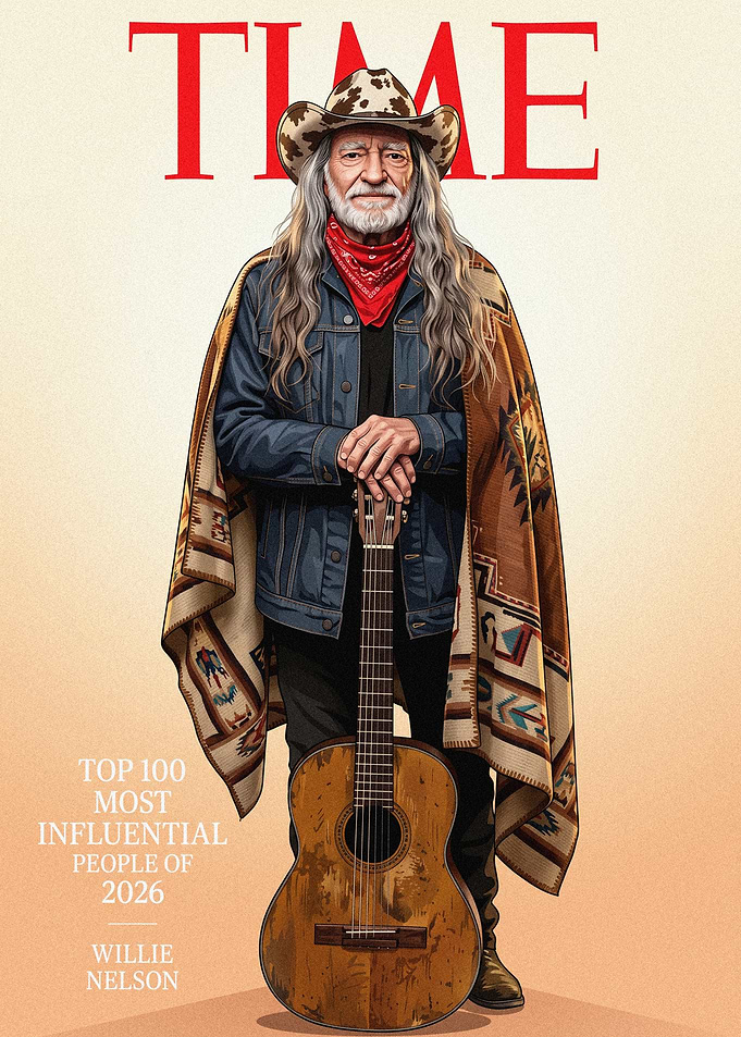 Willie Nelson Legend Illustration Poster