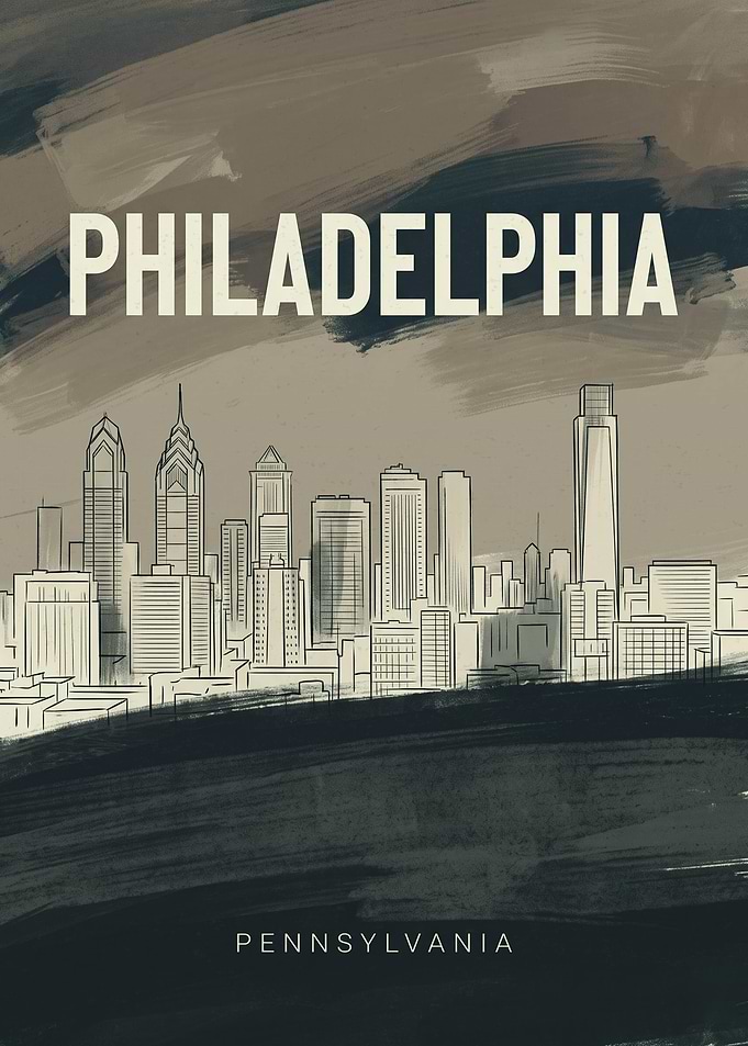 Philadelphia Skyline Artistic Poster