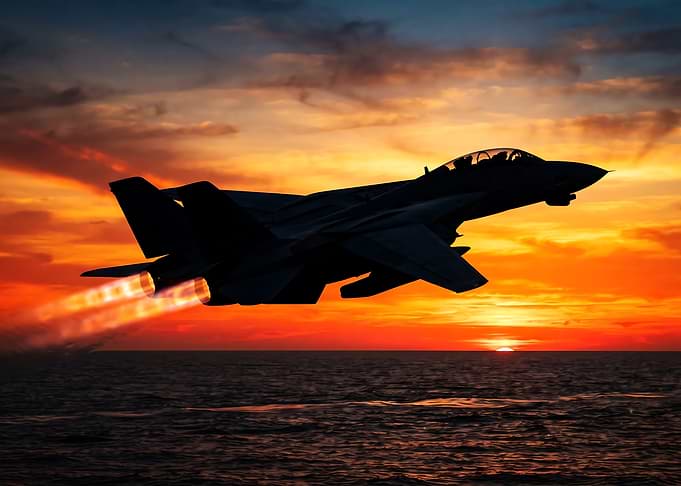 F-14 Tomcat Jet at Sunset