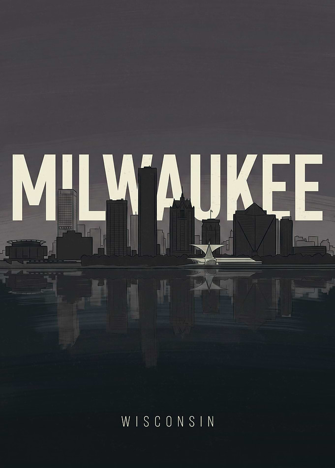 Milwaukee Wisconsin Skyline Minimalist Poster
