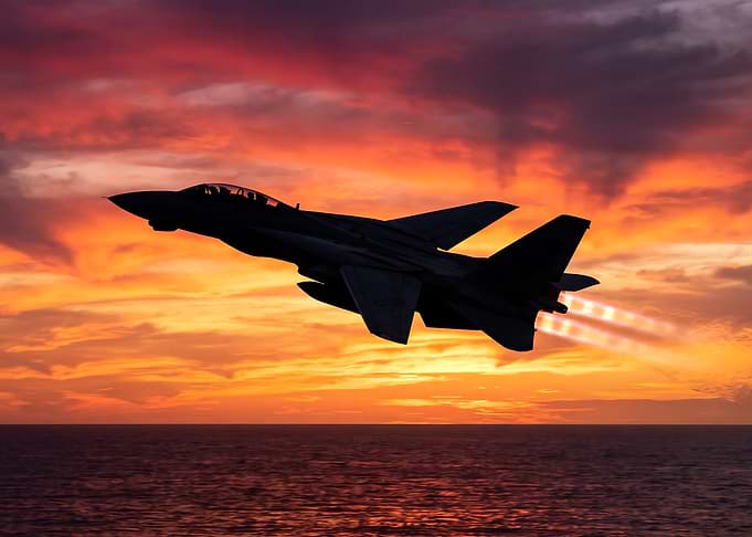 F-14 Tomcat Silhouette at Sunset