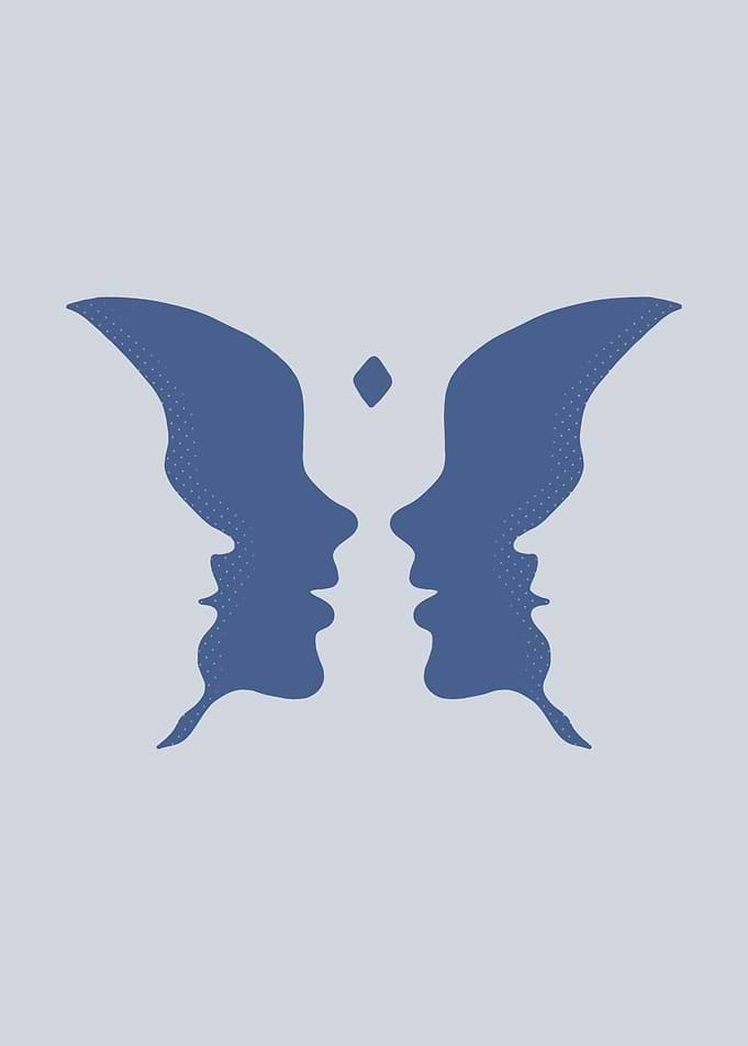 Optical Illusion Butterfly Faces