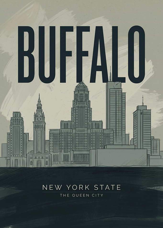 Buffalo New York Cityscape Poster