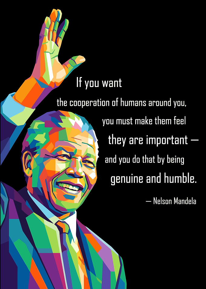 Nelson Mandela Pop Art Quote Poster