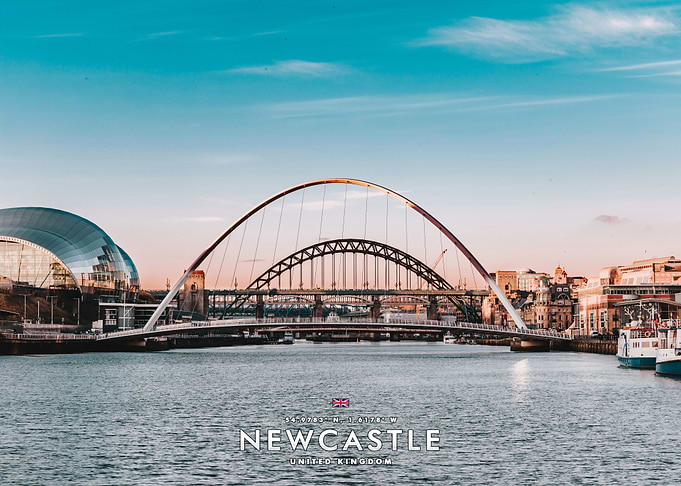 Newcastle Gateshead Millennium Bridge Skyline