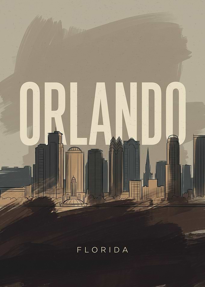 Orlando Florida Skyline Art Print