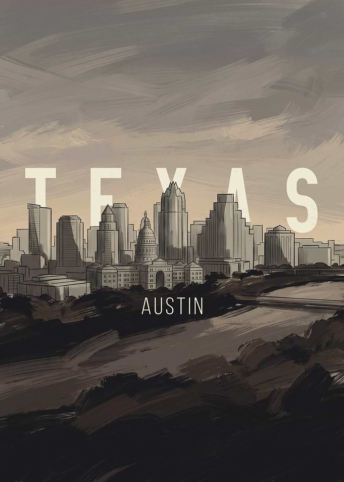 Austin Texas Skyline Art Print
