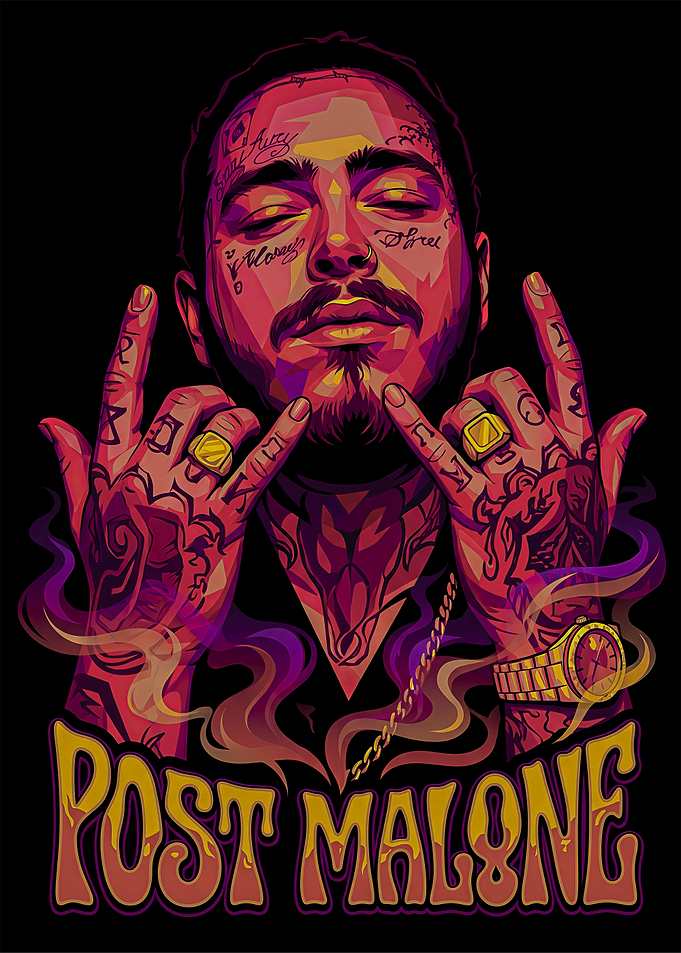 Post Malone Low Poly Portrait