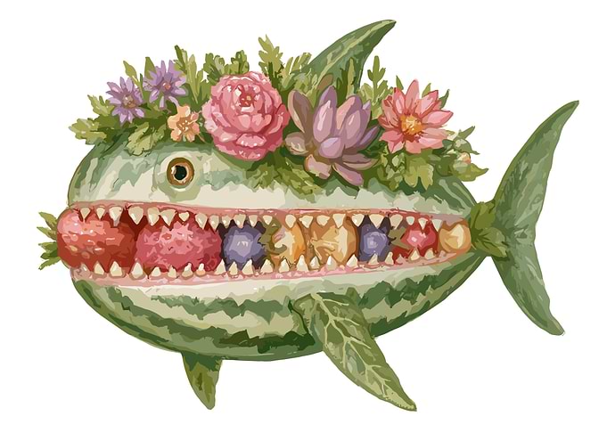 Watermelon Fish with Fruit Filling