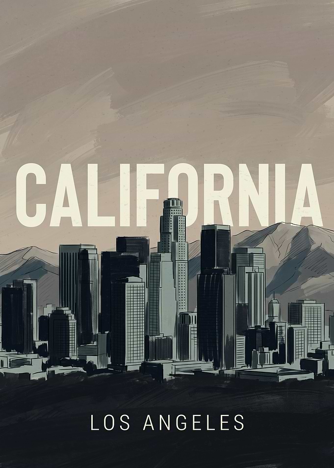 Los Angeles California Skyline Poster
