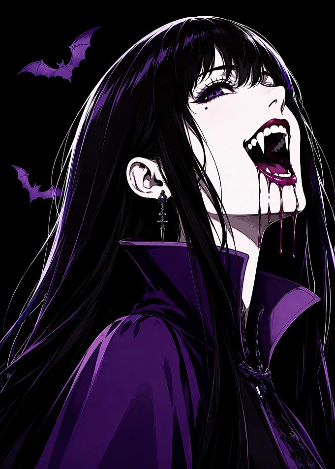Purple Gothic Vampire Girl