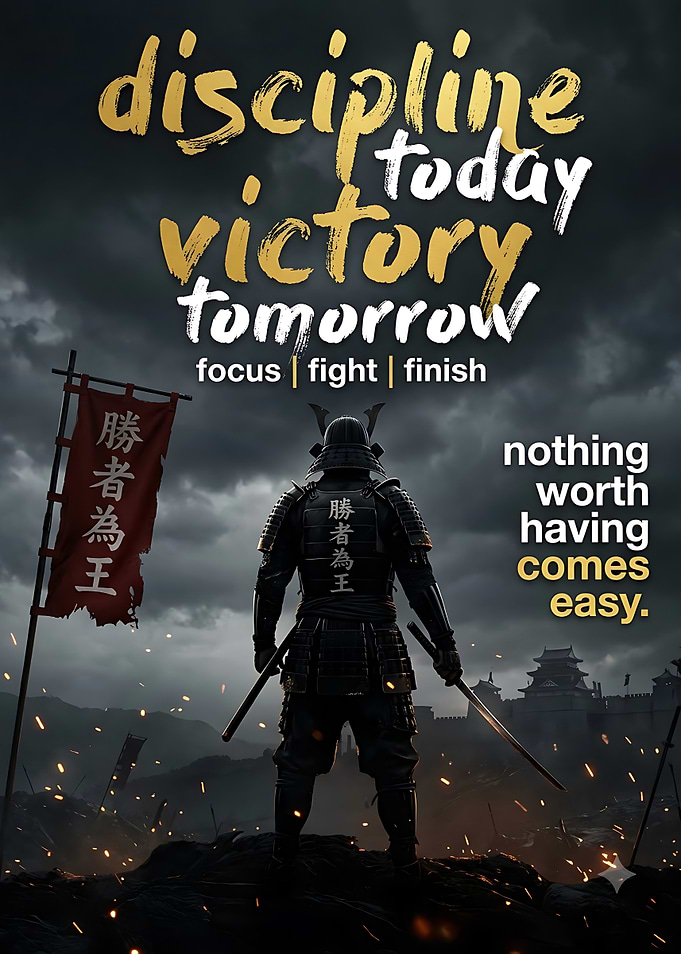 Samurai Warrior Motivational Poster