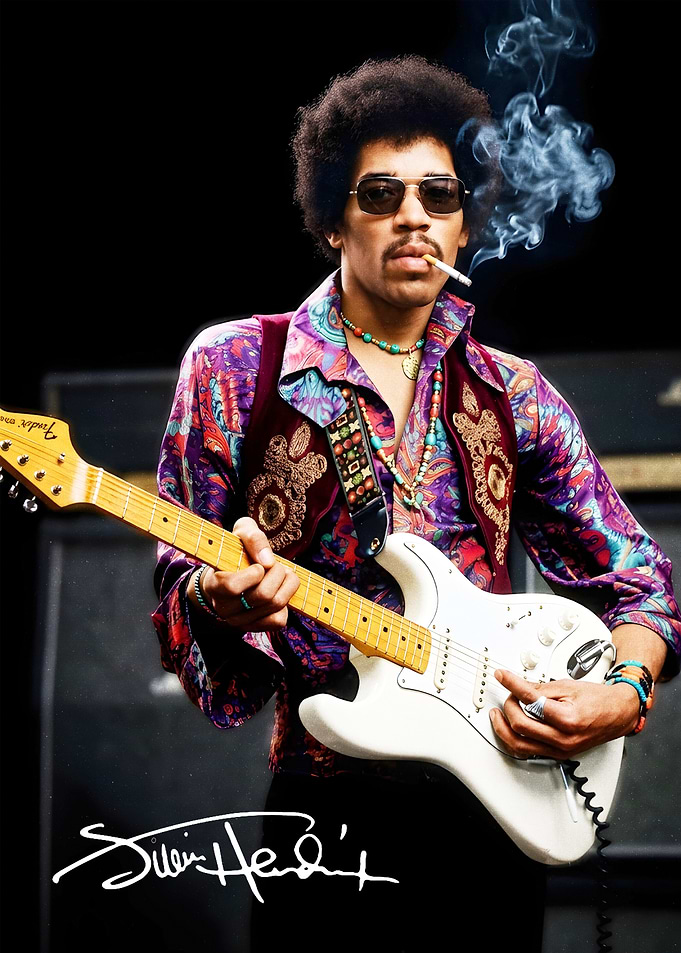 Jimi Hendrix Playing guitar