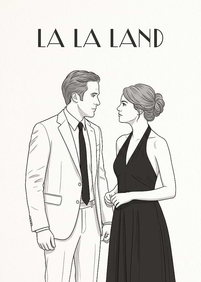 La La Land Minimalist Line Art