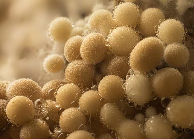 Macro View of a Group of Slime Mold Lycogala sp