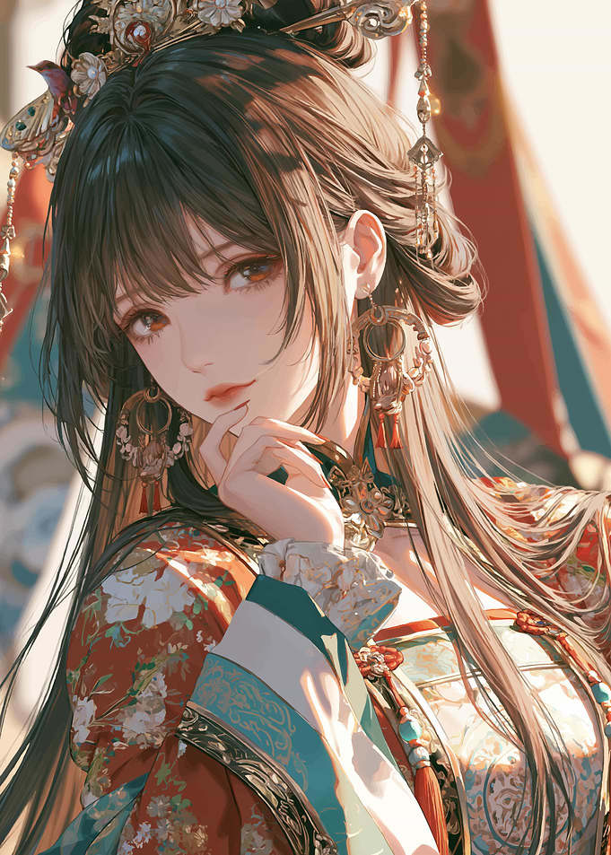 Elegant Woman in Traditional Chinese Attire