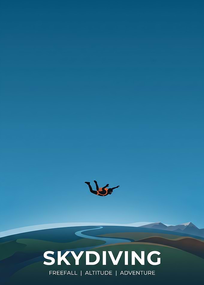 Minimalist Skydiving Adventure Poster