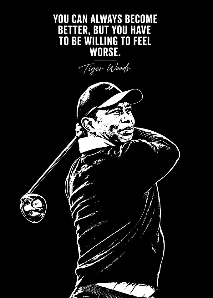 Tiger Woods Inspirational Golf Quote Poster