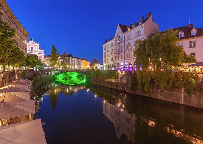 Ljubljana Cityscape at Night