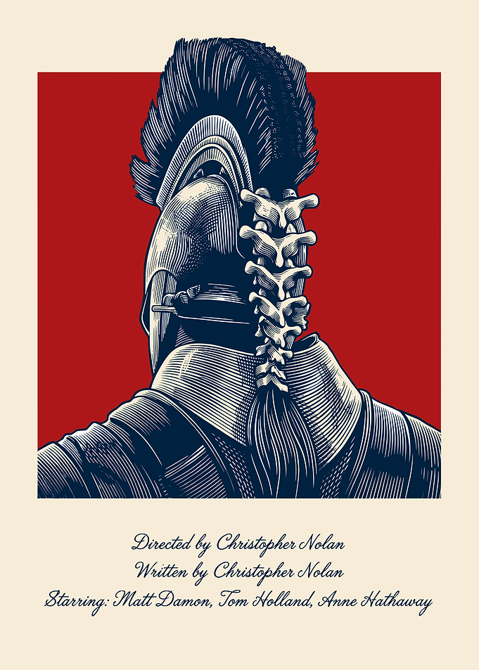 Gladiator Helmet Spine Art Poster