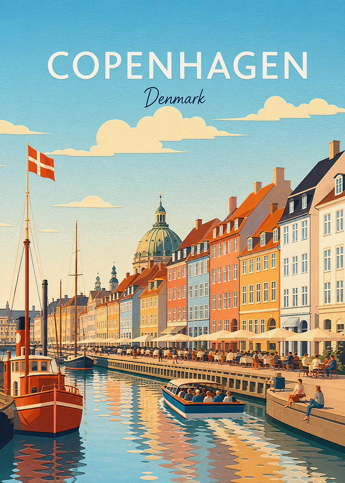 Vintage Travel Poster of Copenhagen