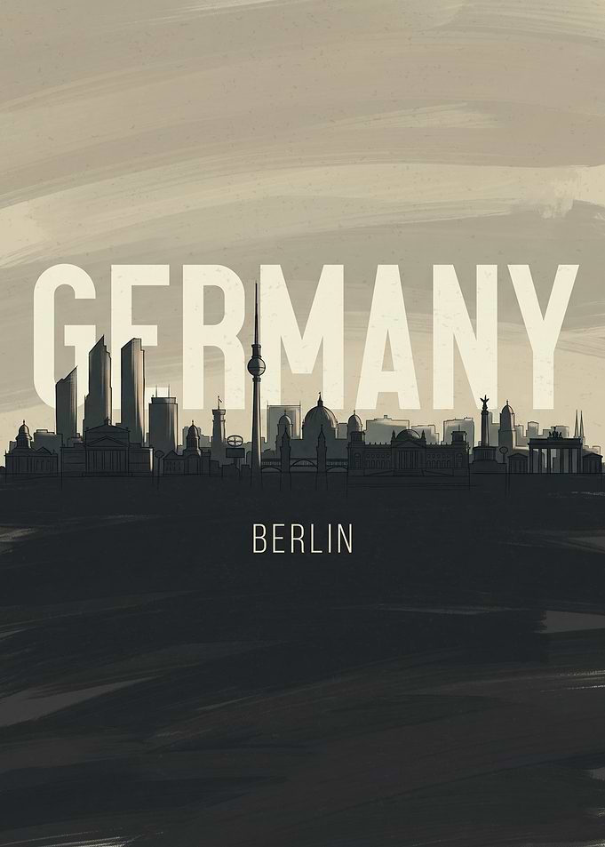 Berlin Germany Skyline Travel Poster