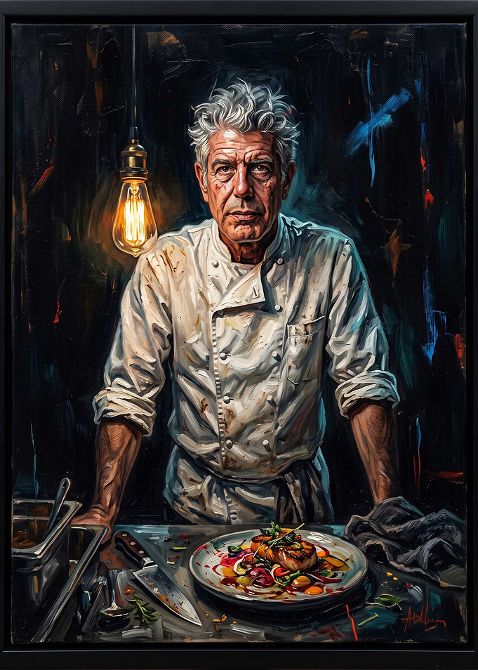 Anthony Bourdain Culinary Portrait Painting
