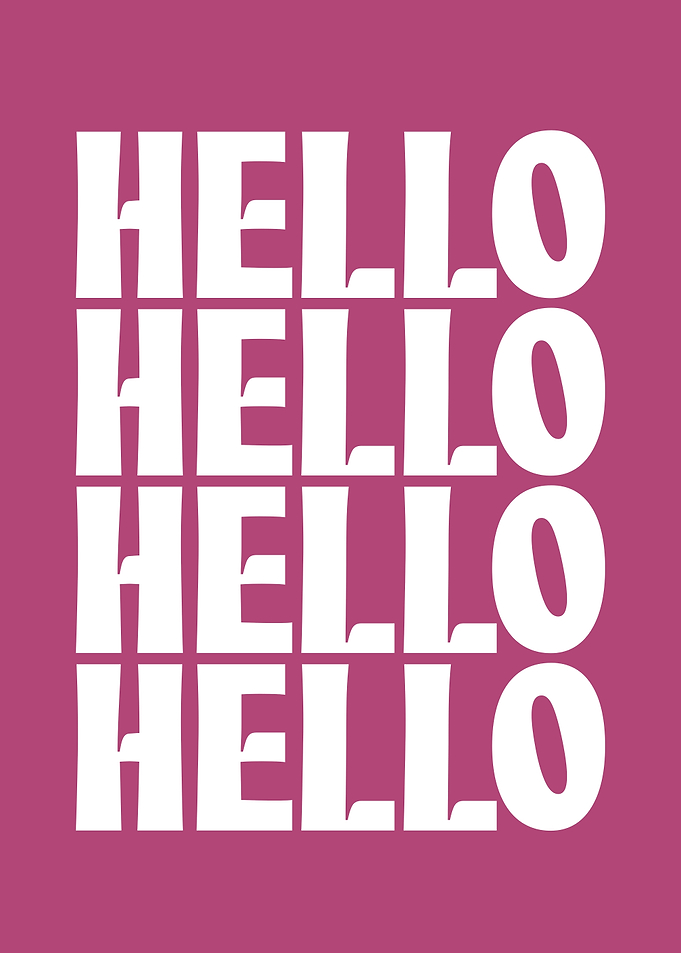 Minimalist Hello Typography Poster