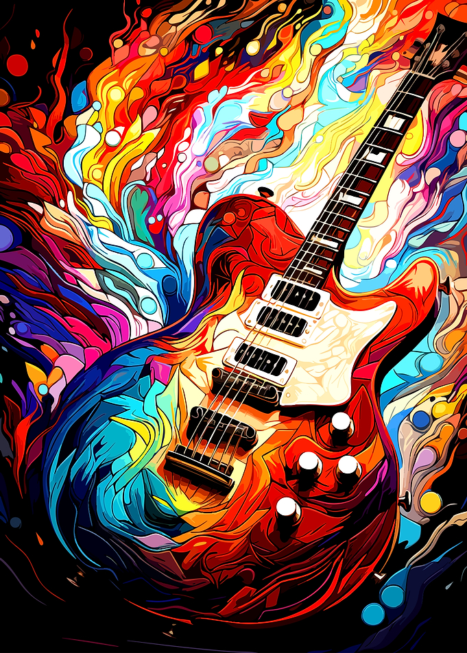 Abstract Electric Guitar Art