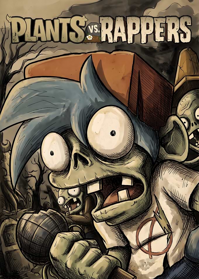 Plants vs. Rappers Zombie Parody Art