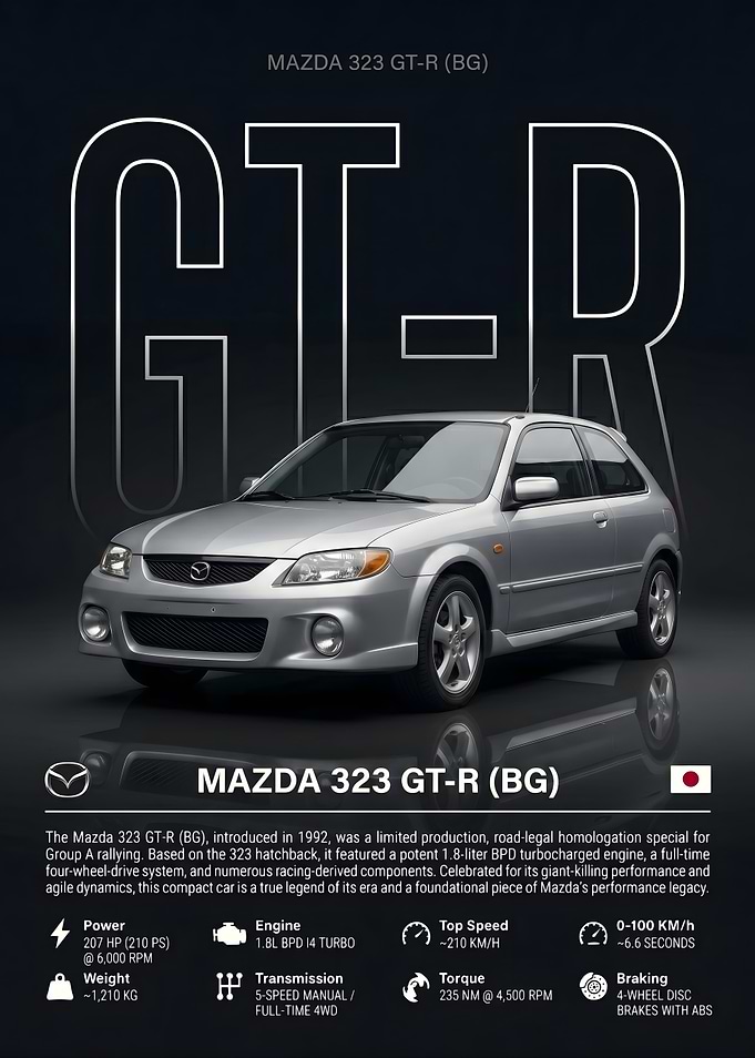 Mazda 323 GT-R Technical Poster
