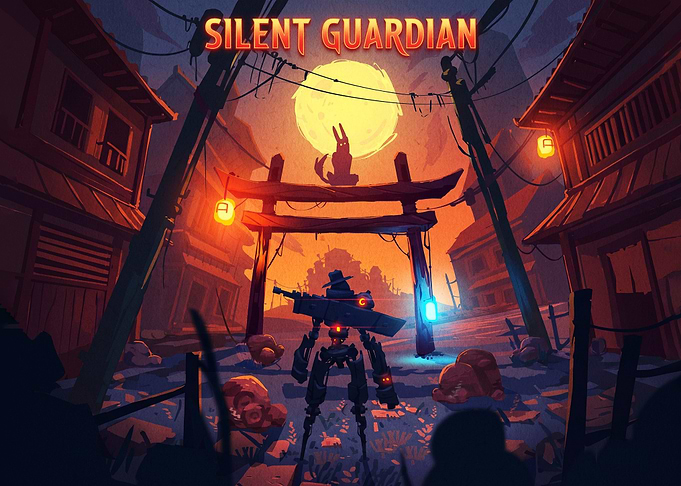 Silent Guardian Robot in Japanese Village