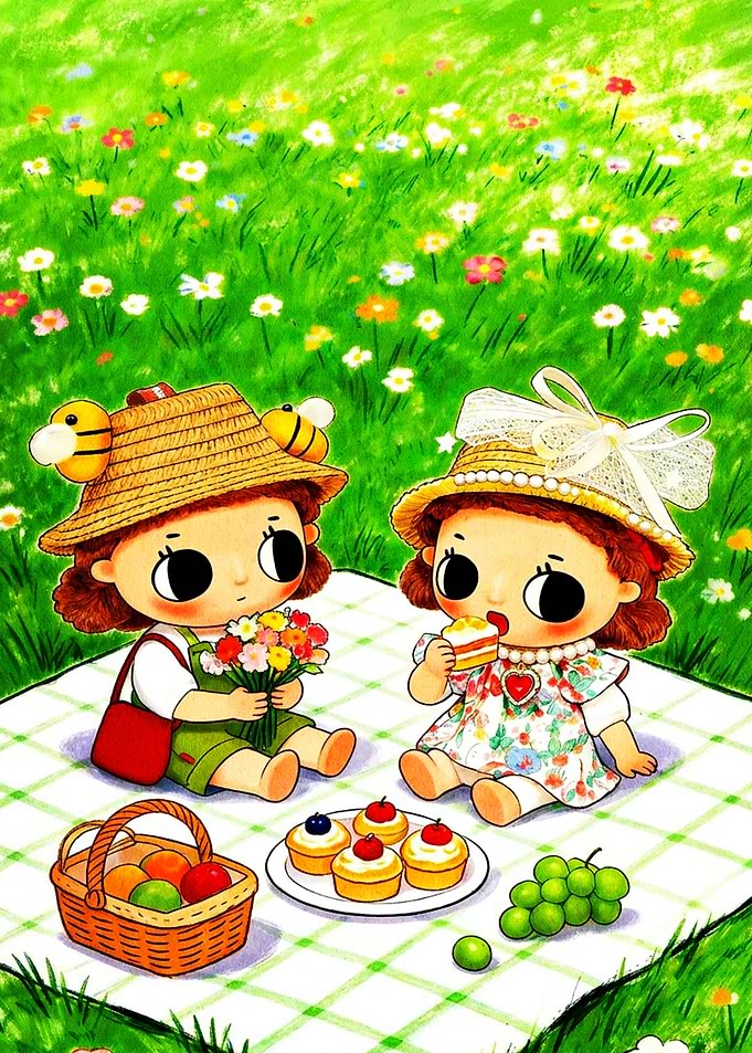 Two Girls Having a Picnic