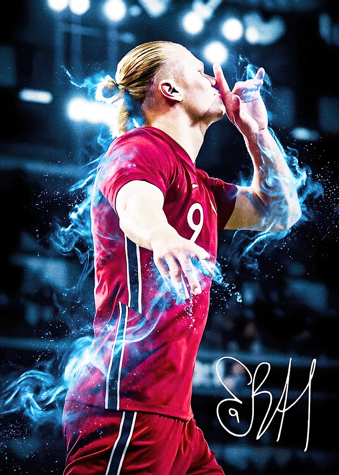 Erling Haaland Celebration Digital Art