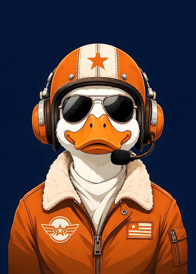 Aviator Duck Vintage Pilot Portrait