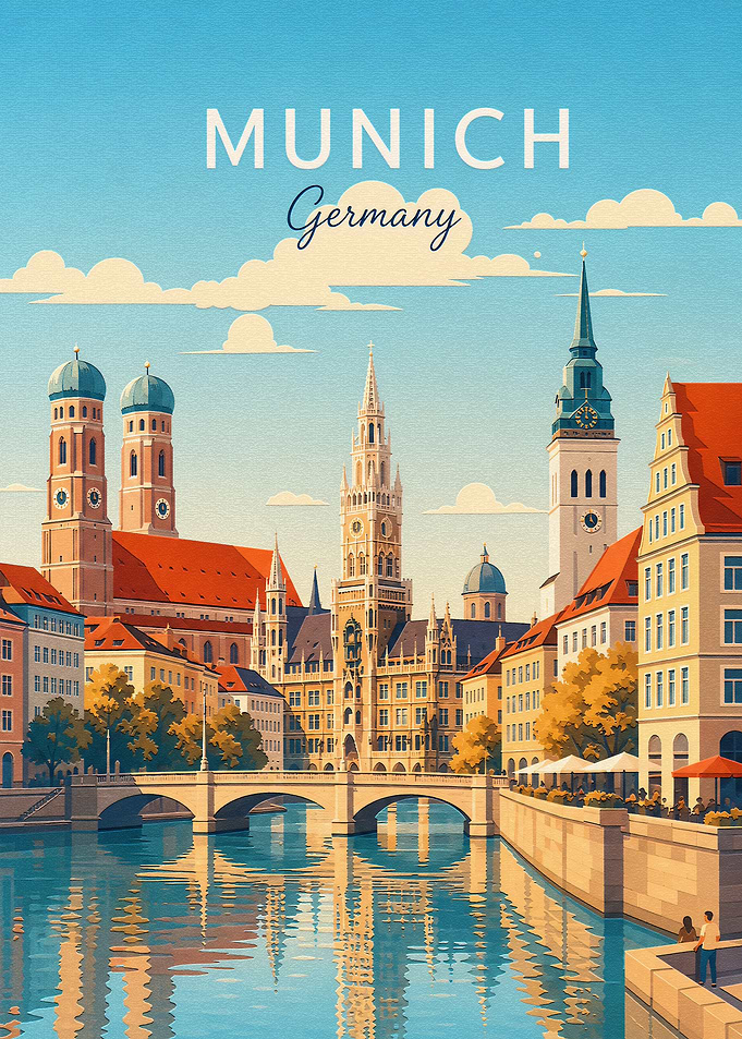 Vintage Travel Poster of Munich