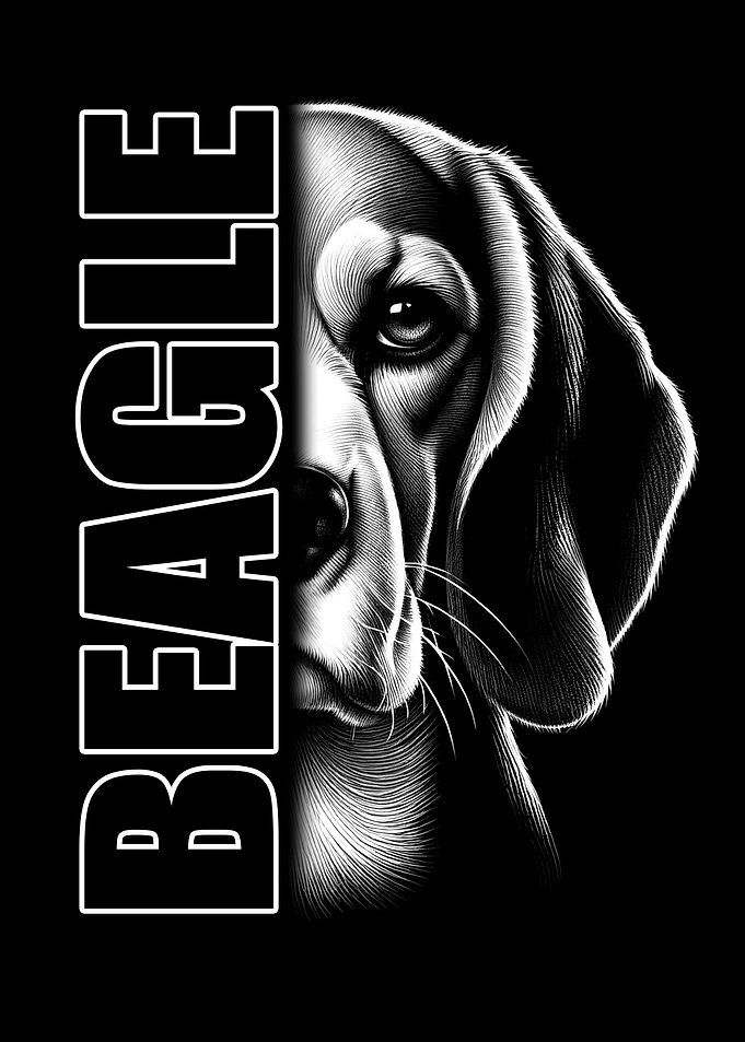 Beagle Dog Portrait Graphic