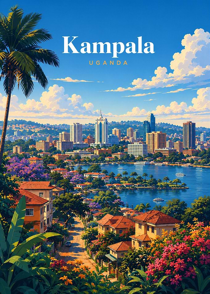 Kampala Uganda Travel Poster