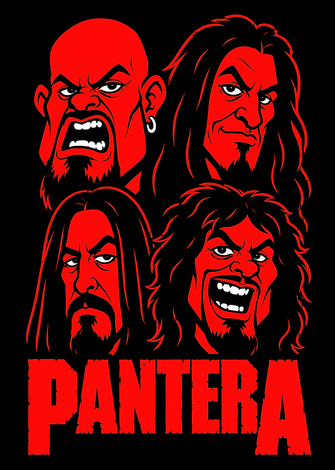 Pantera Band Caricature Graphic