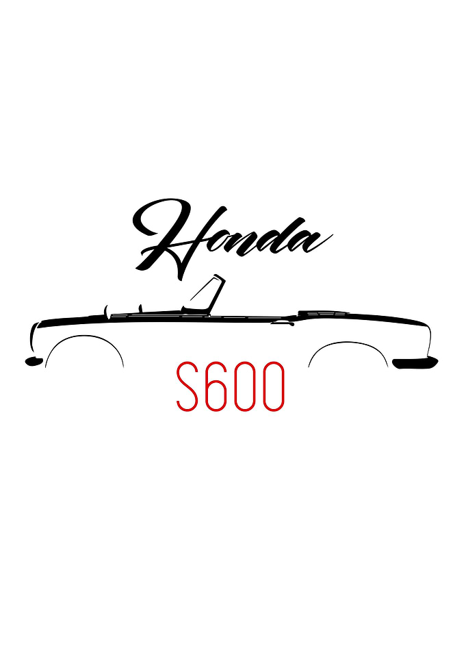 Minimalist Honda S600 Line Art