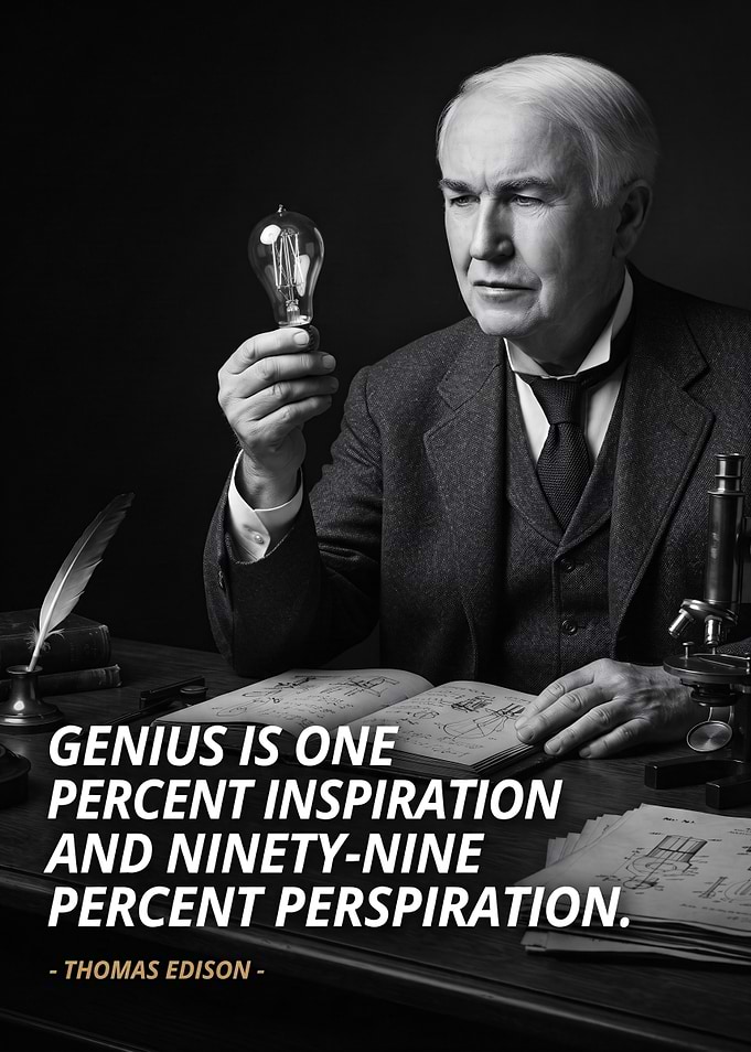 Thomas Edison Inspirational Quote Poster