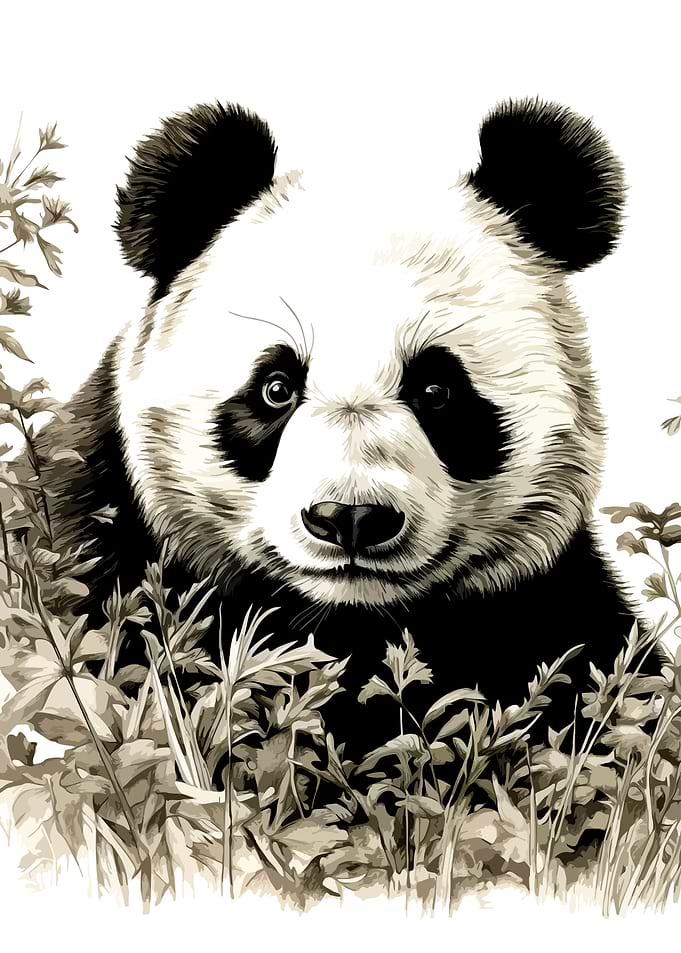 Detailed Portrait of a Giant Panda