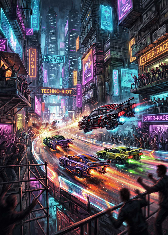 Futuristic Street Racing Scene