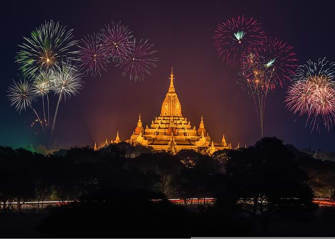 Ananda Temple Fireworks Celebration
