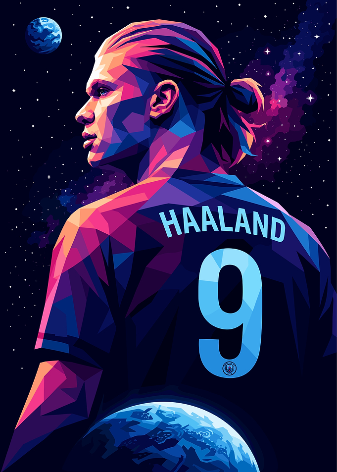 Erling Haaland Space Themed Art