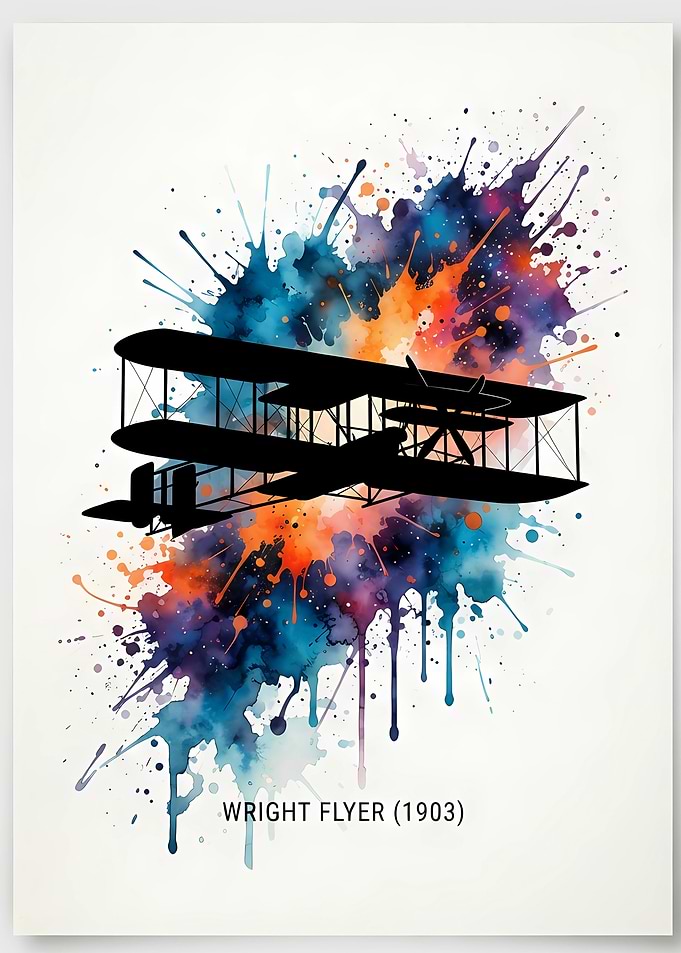 Wright Flyer Watercolor Art Print
