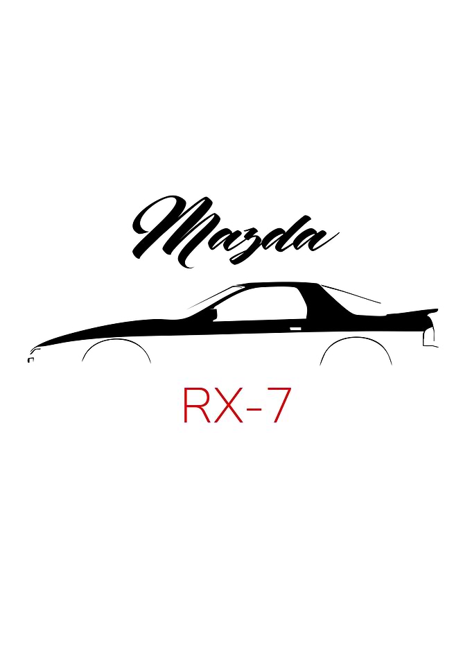 Minimalist Mazda RX-7 Silhouette Poster