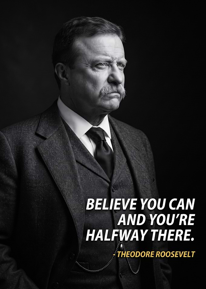 Theodore Roosevelt Inspirational Quote Poster